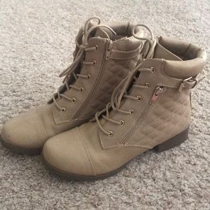 Tan short combat boots!